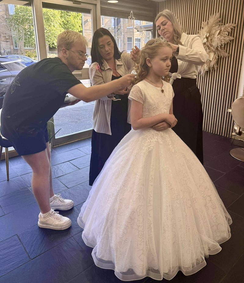 communion day hair at my hair guru in paisley glasgow